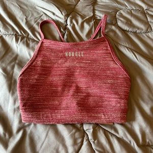 Nobull Womens High Neck Sports Bra in Wine Melange Size XS